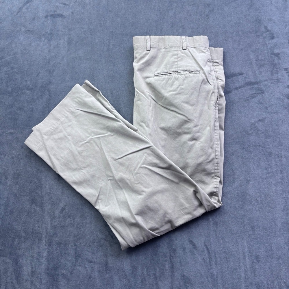 LL Bean Freeport Maine Mens Chino Pants Gray Straight Leg H371 Made in USA 40x28